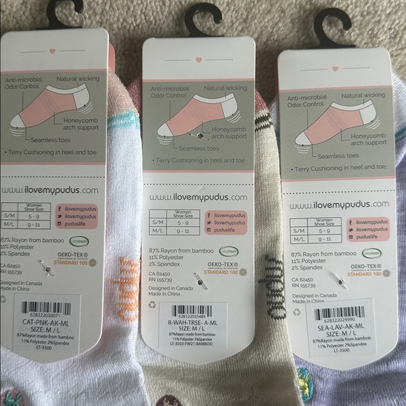 NWT Pudus Everyday Ankle Socks - size M/L - Picture 3 of 5